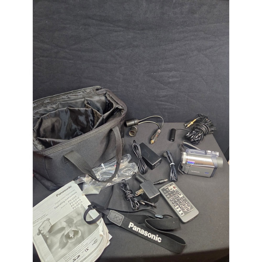 Panasonic PV-GS15 MiniDV Palmcorder Camcorder 24x Optical Zoom Bundle Bag Remote